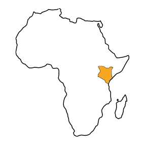 Geografie Afriky s vyznačením Keni