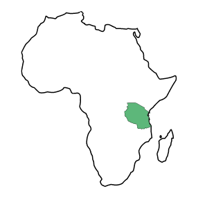 Geografie Afriky s vyznačením Ugandy